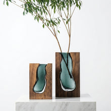 Load image into Gallery viewer, Nordic Solid Wood Glass Vase