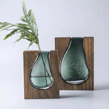Load image into Gallery viewer, Nordic Solid Wood Glass Vase