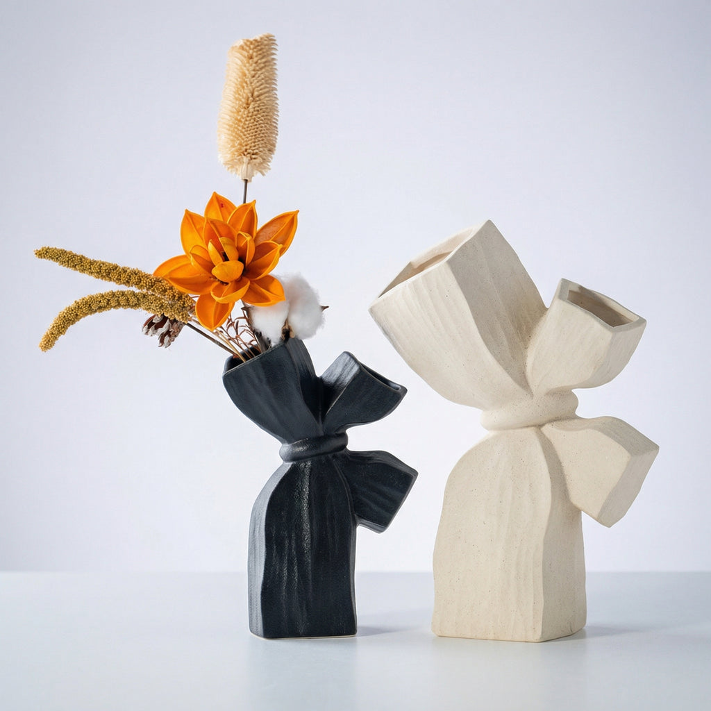 Modern Minimalist Bow Sculpture Vase