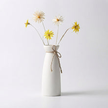 Load image into Gallery viewer, Minimalist White Ceramic Vase with Twine Bow