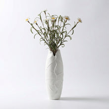 Load image into Gallery viewer, Minimalist White Ceramic Vase with Twine Bow